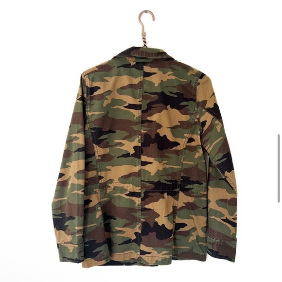 Madewell Womens Medium Green Tan Camo Full Zip Twill Anorak Jacket - Picture 6 of 6